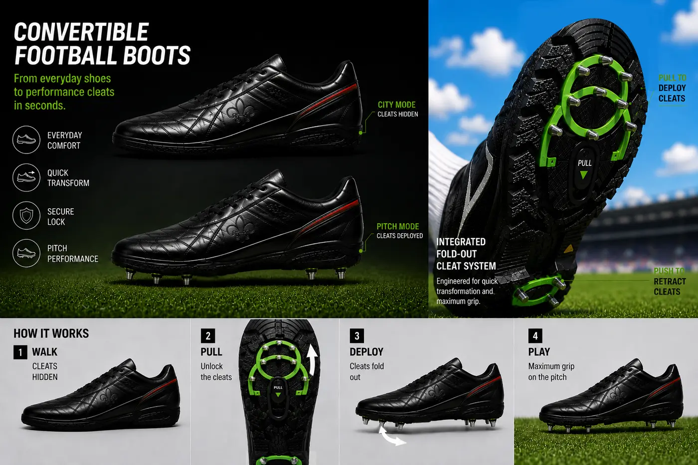 Client-supplied presentation of the hybrid football shoe concept